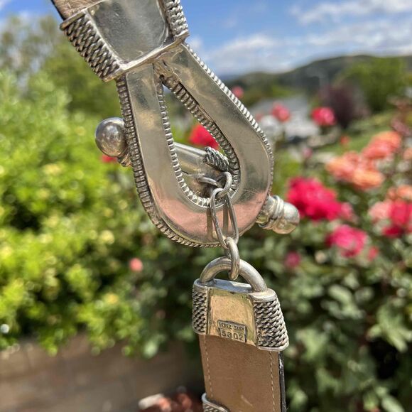 Perez Sanz Sunchero Belt Alpaca and Leather Beige Silver Metal Size OS - Picture 4 of 7